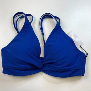 SHADE & Shore Women Lightly Lined Twist-Front Bikini Top Size 34D
